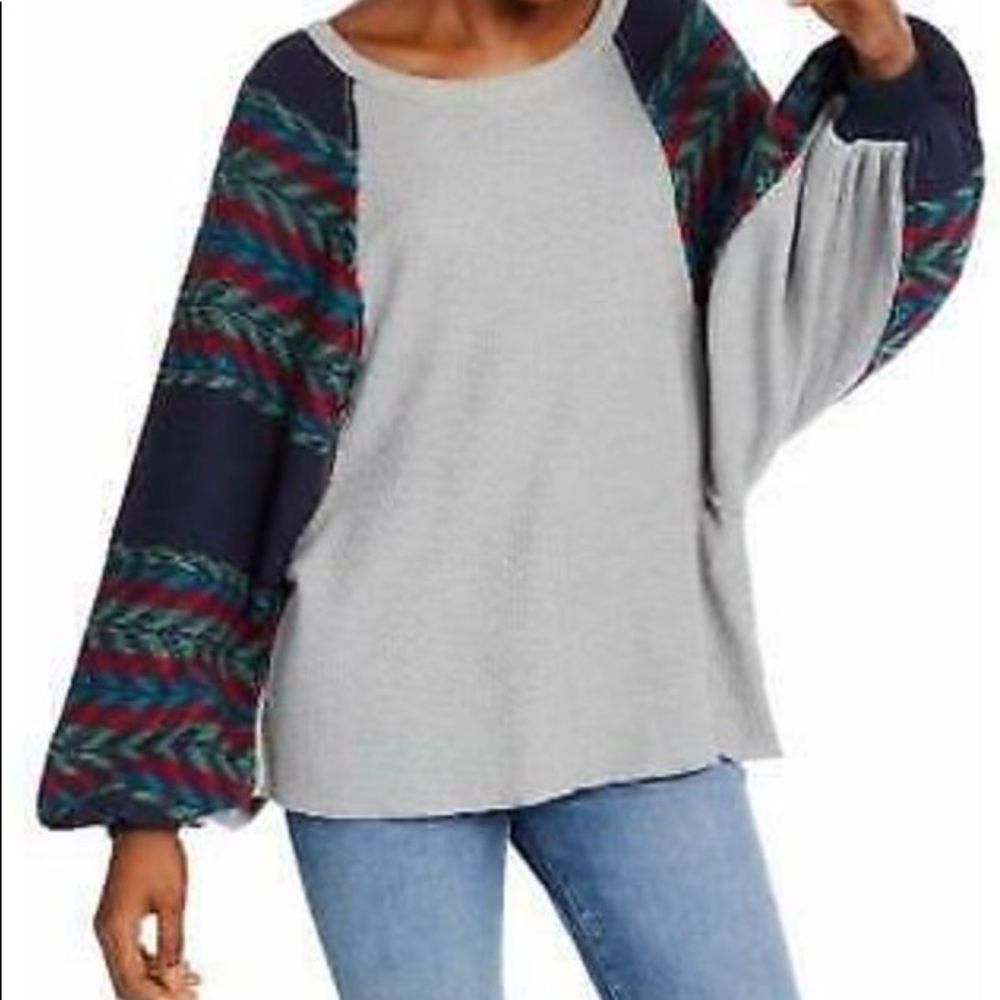 FREE PEOPLE Southwestern Sea Combo Thermal Top - Picture 6 of 6